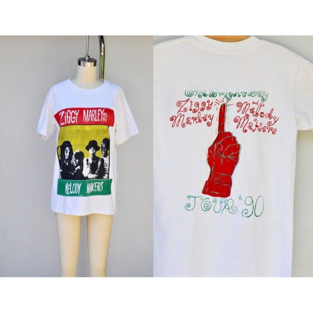 Vintage 1990 Ziggy Marley And The Melody Makers T-Shirt 90s Bob Marley S/M